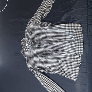 Checkered men's long sleeve button up